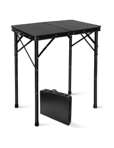 Mesa Plegable Camping ALZEROOE 2 Pies Ajustable Negra