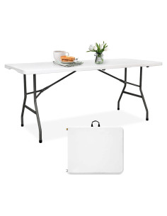 Mesa Plegable 6ft Pollilar Blanca para Reuniones y Fiestas