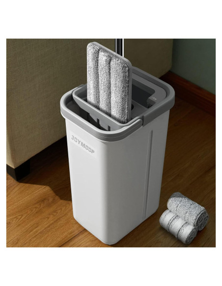 Mop Plano Joymoop con Cubo y 3 Almohadillas Microfibra Mop Plano Joymoop con Cubo y 3 Almohadillas Microfibra
