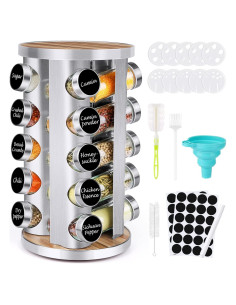 Organizador de Especias Giratorio CANTAMI 20 Tarros Acero Inoxidable