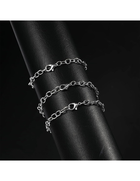 Conjunto de 12 Pulseras de Cadena de Acero Inoxidable 20cm Conjunto de 12 Pulseras de Cadena de Acero Inoxidable 20cm