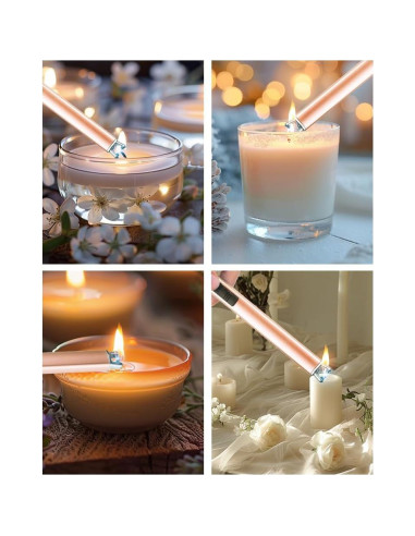 Encendedor Eléctrico Brigii de Velas Rosa Dorado USB