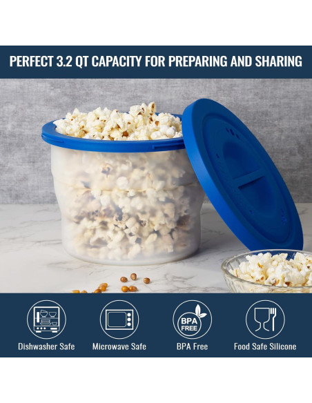 Hacedor de Palomitas de Maíz Silicona TONFORD 3.2L Plegable Hacedor de Palomitas de Maíz Silicona TONFORD 3.2L Plegable