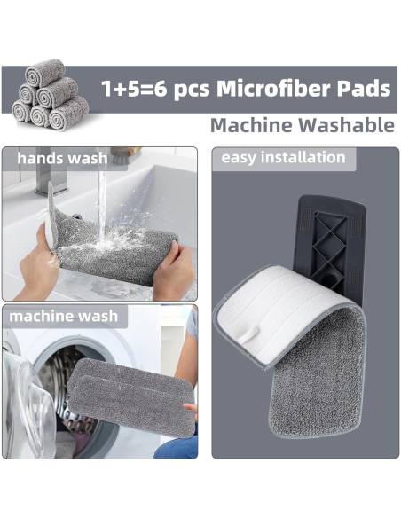 Mopa Spray DARIS con 6 Paños Microfibra y Raspador 360ml Mopa Spray DARIS con 6 Paños Microfibra y Raspador 360ml