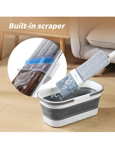 Mop Plano Oshang OG7 con Cubo Plegable y 2 Almohadillas