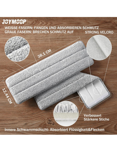 Cabezal de Mopa JOYMOOP 33 cm con Paño de Microfibra