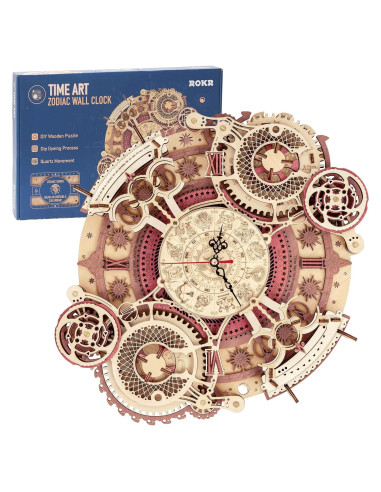 Rompecabezas 3D ROKR Reloj de Madera Zodiacal para Adultos