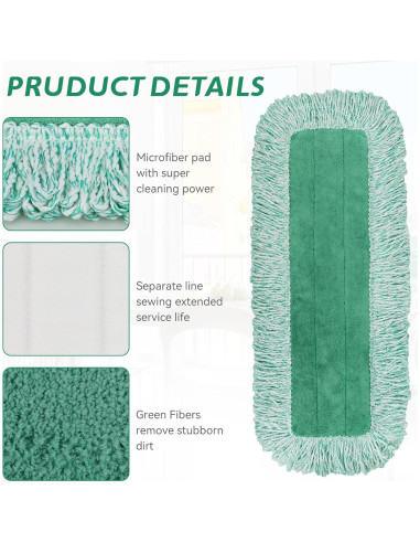 Paños de trapeador Rubbermaid 18" Reemplazo 8 paquetes