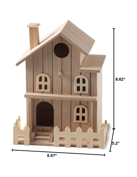 Casa de pájaros de madera 2 pisos Make Market 17.5x22x13.5cm Casa de pájaros de madera 2 pisos Make Market 17.5x22x13.5cm