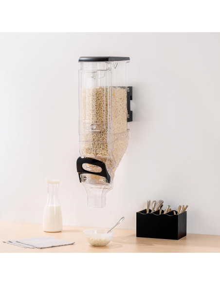 Dispensador de Cereal Met Lux 5 Galones Negro Montado Pared Dispensador de Cereal Met Lux 5 Galones Negro Montado Pared