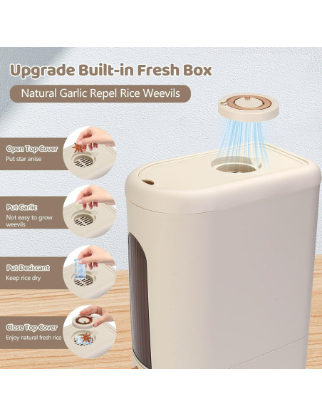 Dispensador de arroz Triiter 11 kg con taza medidora blanco Dispensador de arroz Triiter 11 kg con taza medidora blanco