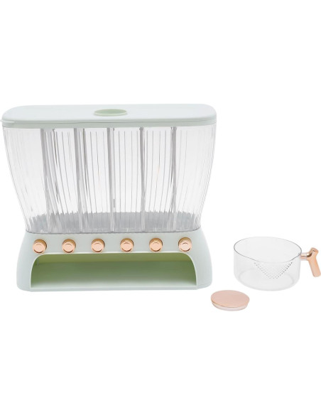 Dispensador de Granos 6 Compartimentos Shawtuuy 10 kg Verde Dispensador de Granos 6 Compartimentos Shawtuuy 10 kg Verde
