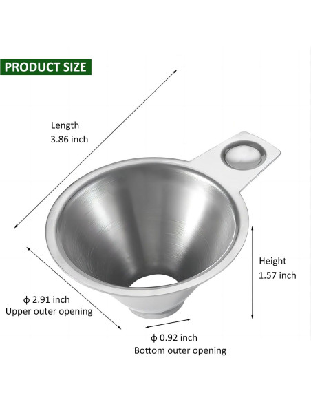 Embudo de Especias Acero Inoxidable Voxmude 7,37 cm Embudo de Especias Acero Inoxidable Voxmude 7,37 cm