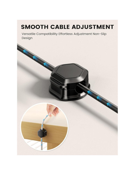 Paquete de 6 Clips Magnéticos para Cables XILILAI Negro Paquete de 6 Clips Magnéticos para Cables XILILAI Negro