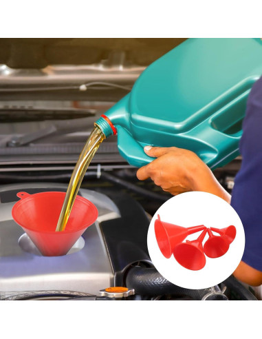 Juego de 10 embudos automotrices XhjzgcTech - Boca ancha y flexibles