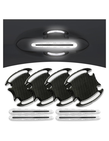 Protector de Manija de Puerta de Auto Sumjig 8PCS Blanco y Negro
