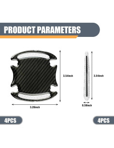 Protector de Manija de Puerta de Auto Sumjig 8PCS Blanco y Negro 2