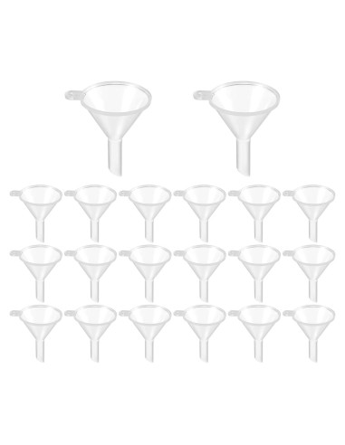 20 Mini Embudos Plásticos Transparentes Bxian 3.05cm x 0.64cm