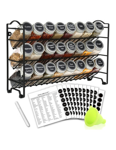 Organizador de especias SWOMMOLY 3 niveles con 24 frascos