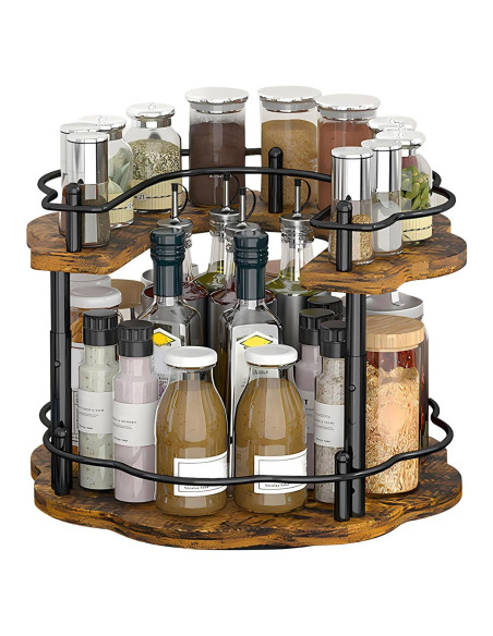 Organizador de especias Yolispa Lazy Susan 2 niveles 20-26 cm Organizador de especias Yolispa Lazy Susan 2 niveles 20-26 cm