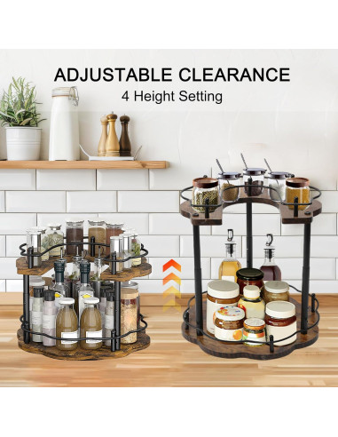 Organizador de especias Yolispa Lazy Susan 2 niveles 20-26 cm