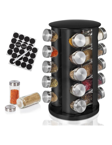 Organizador de Especias Giratorio Baker Boutique 20 Tarros Negro Organizador de Especias Giratorio Baker Boutique 20 Tarros Negro