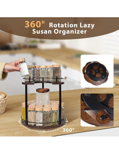 Organizador de especias Lazy Susan Yowikuw 2 niveles 30 cm