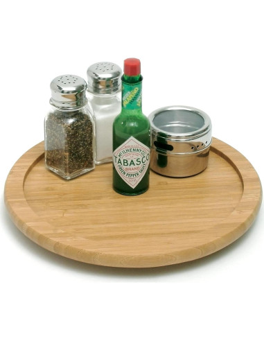 Plato Giratorio de Madera de Bambú Lipper 25,4 cm