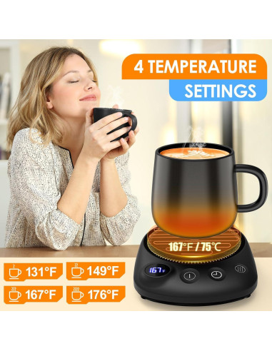 Calentador de Tazas Eléctrico KITCHEKSHOP Negro 50W