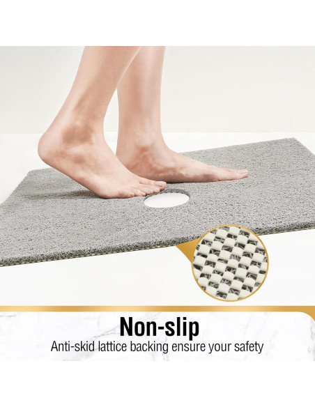 HITSLAM Alfombrilla de Ducha Antideslizante 60,96x60,96cm Gris HITSLAM Alfombrilla de Ducha Antideslizante 60,96x60,96cm Gris