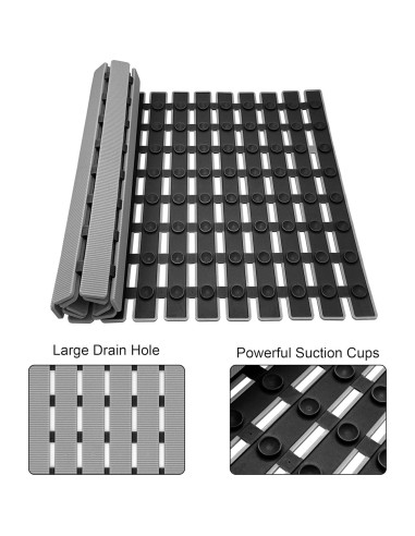 Alfombrilla Antideslizante para Ducha MBOSS 69.85x39.88cm Gris