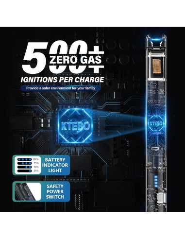 Juego de 2 Encendedores Eléctricos KTEBO Recargables USB 18,74 cm