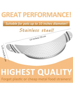 Colador de Olla Boao Acero Inoxidable 25.4 cm Doble Mango 2