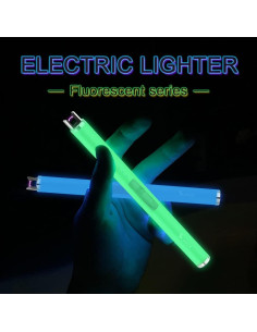 Encendedor USB Recargable SUPRUS Rosa Fluorescente a Prueba de Viento 2