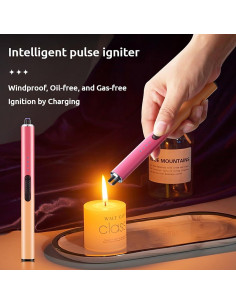 Encendedor Eléctrico USB Porceluxe Plasma Rosa-Naranja 2
