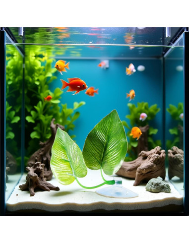 Hamaca para Peces Betta Rosojodg Hoja Plástica Verde 10.16 cm