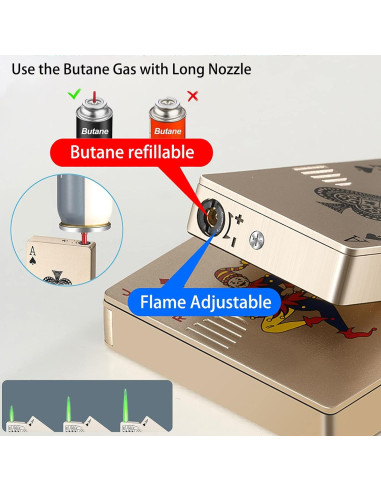Encendedor Antorcha Klasyt Llama Verde Recargable Butano