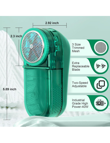Removedor de Pelusas Eléctrico Ombrixen 40W 13000 RPM Verde