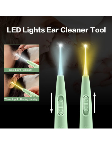 Kit de limpieza de oídos JL PJQIANG 9 herramientas LED