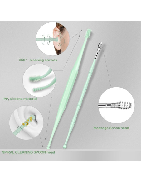 Kit de limpieza de oídos JL PJQIANG 9 herramientas LED Kit de limpieza de oídos JL PJQIANG 9 herramientas LED