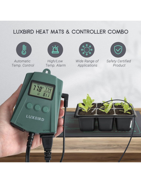 LUXBIRD Combo 2 Pack Alfombrilla Térmica 25.4x52.7cm y Termostato LUXBIRD Combo 2 Pack Alfombrilla Térmica 25.4x52.7cm y Termostato