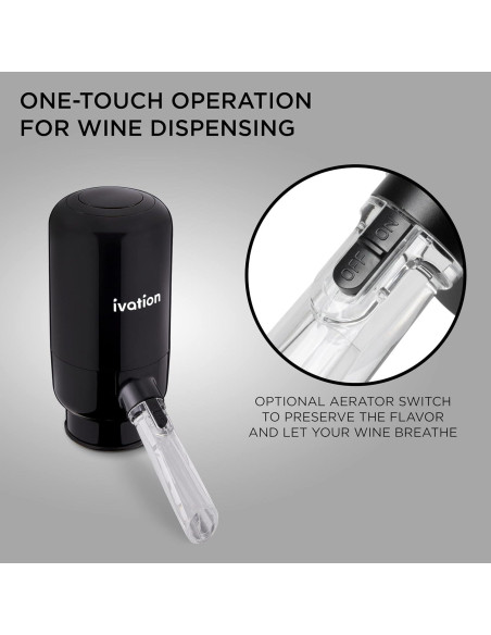 Aerador y dispensador de vino Ivation eléctrico 0.38 kg Aerador y dispensador de vino Ivation eléctrico 0.38 kg