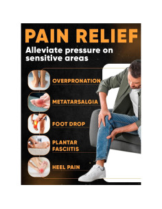 Plantillas Ortopédicas CRUVHEAL Arco Alto para Fascitis Plantar - Negro M 2