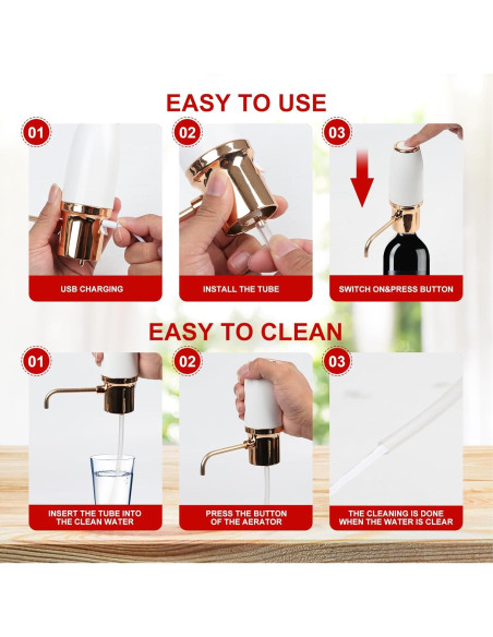 Aerador de Vino Eléctrico Resome Oro 750ml Portátil Aerador de Vino Eléctrico Resome Oro 750ml Portátil