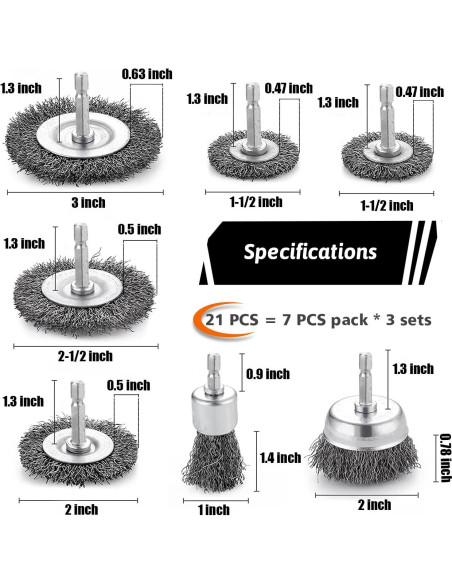 Juego de Cepillos de Alambre Doble Elite 21 Pcs para Taladro Juego de Cepillos de Alambre Doble Elite 21 Pcs para Taladro