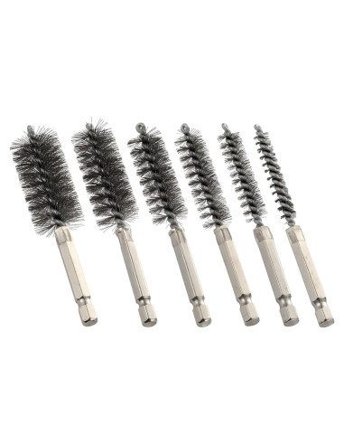 Juego de 6 cepillos de alambre trenzado MAXMAN 10-19mm