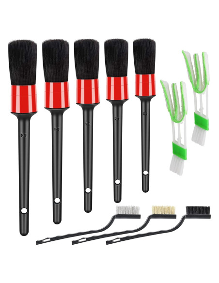 Juego de 10 cepillos detailing HMPLL para automóviles Juego de 10 cepillos detailing HMPLL para automóviles