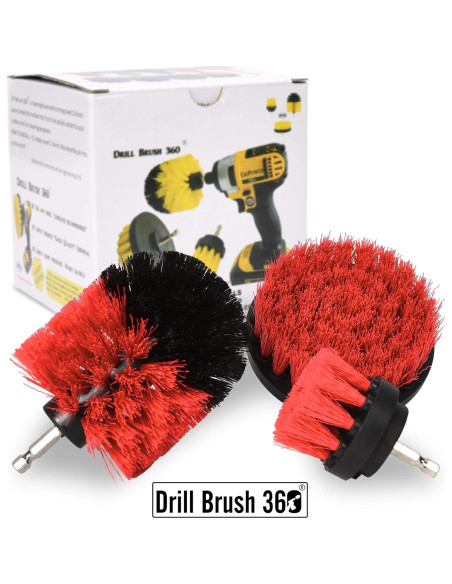 Kit de Cepillos de Limpieza Drillbrush 3 Piezas Rojo Kit de Cepillos de Limpieza Drillbrush 3 Piezas Rojo