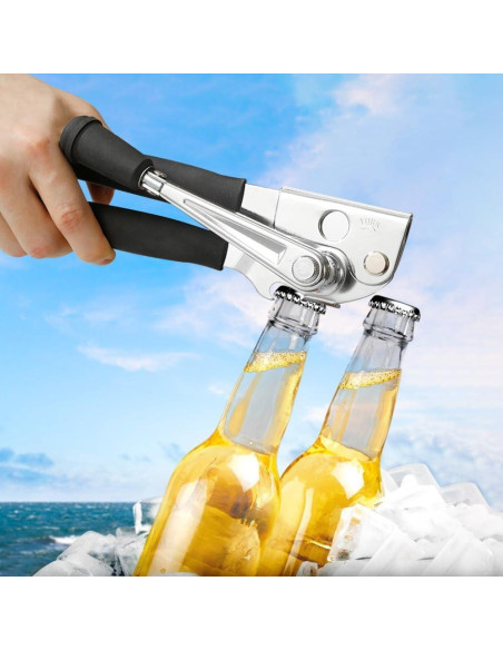 Abre latas manual NUFR de acero inoxidable con mangos ergonómicos Abre latas manual NUFR de acero inoxidable con mangos ergonómicos