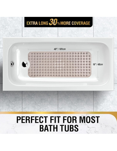 Alfombrilla de Baño Antideslizante HITSLAM 101,6x40,6 cm Gris